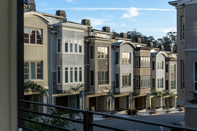 A row of townhouses.